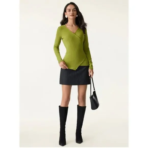 OGL LiteWarm Surplice Skimming Long Sleeve Top NWT SIZE XL - Picture 5 of 6